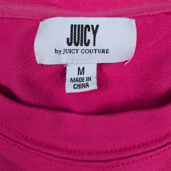 Juicy by Juicy Couture Terry Logo T-Shirt Dress Medium Pink Barbiecore Preppy - Picture 3 of 8